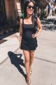Denim Skort Black