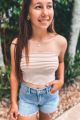 Striped Crop Top Khaki