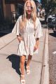 Detailed Shift Dress Cream