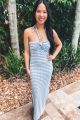 Striped Maxi Dress Blue