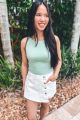 Denim Wrap Skort White