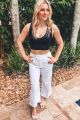 Cropped Linen Trouser White