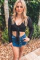 Crochet Tie Top Black