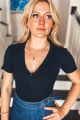 Knit Ribbed Bodysuit Navy