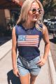 Flag Sweater Tank Navy