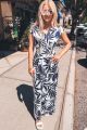 Tropical Maxi Dress Navy