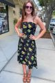 Print Midi Dress Black