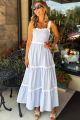 Scalloped Maxi Dress Light Blue