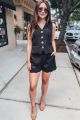 Scalloped Shorts Black