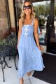 Bow Detailed Maxi Dress Blue