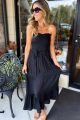 Smocked Maxi Dress Black