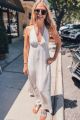 V-Neck Halter Maxi Dress