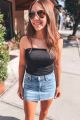 Strapless Crop Top Black