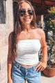 Strapless Crop Top Ivory