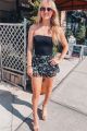 Floral Skort Black