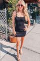 Cross Back Bodycon Black