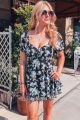 Floral Romper Black