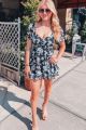 Floral Romper Black