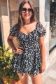 Floral Romper Black