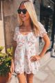 Floral Romper Ivory