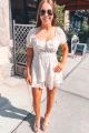 Floral Romper Ivory