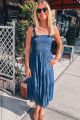 Ruffle Maxi Dress Navy