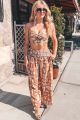 Print Crop Top Caramel