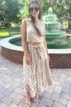 Embroidered Maxi Skirt Taupe