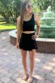Pleated Skort Black