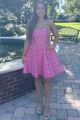 Floral Mini Skater Dress Fuchsia