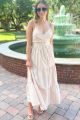 Striped Maxi Dress Taupe