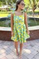 Print Mini Skater Dress Mint