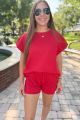 Textured Top Red