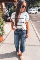 Cut Off Wide Leg Jean Dark