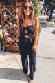 Twist Front Jumpsuit Black