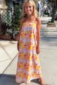 Print Maxi Dress Coral