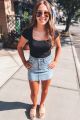 Cut Off Denim Skirt