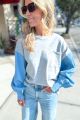 Contrast Sleeve Top