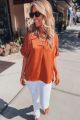 V-Neck Blouse Rust