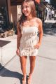Ruffle Mini Dress Natural
