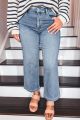Cropped Slim Wide Leg Sweatless Jeans Medium