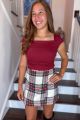Square Neck Top Red