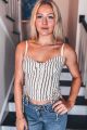 Striped Crop Top Cream