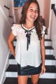 Ribbon Detail Blouse Cream