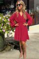Drop Neck Dress Burgundy