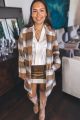 Plaid Coat Camel