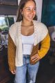 Color Blocked Cardigan Orange