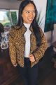 Leopard Puffer Jacket Brown