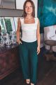Stretchy Textured Wide Leg Pants Green