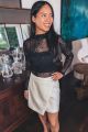 Mesh Long Sleeve Top Black